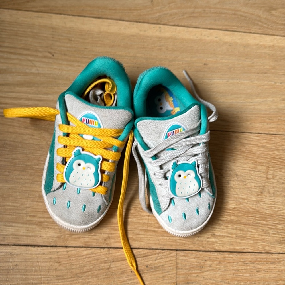 Puma Squishmallow Winston Kids' Teal and White Sneakers Size 12C (Little Kid)